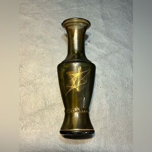 Vintage Wheaton Ware Vase Smokey Gold Glass Bud Bottle MCM *